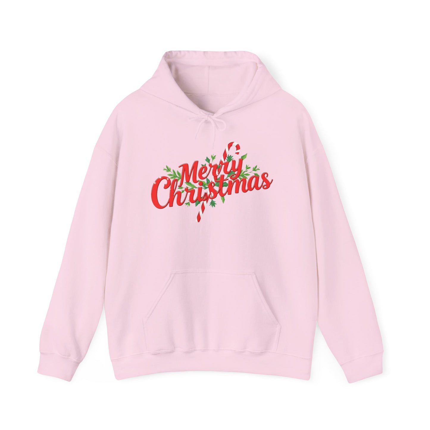 "Merry Christmas" Candy Cane Hoodie | Christmas Festive Holiday Hooded Sweatshirt