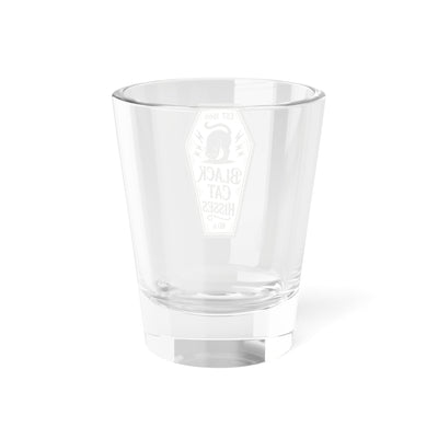 Apothecary Style Black Cat Hisses Shot Glass – Perfect for Halloween Parties, Collectors, Home Bars, Gift, Unique Decor