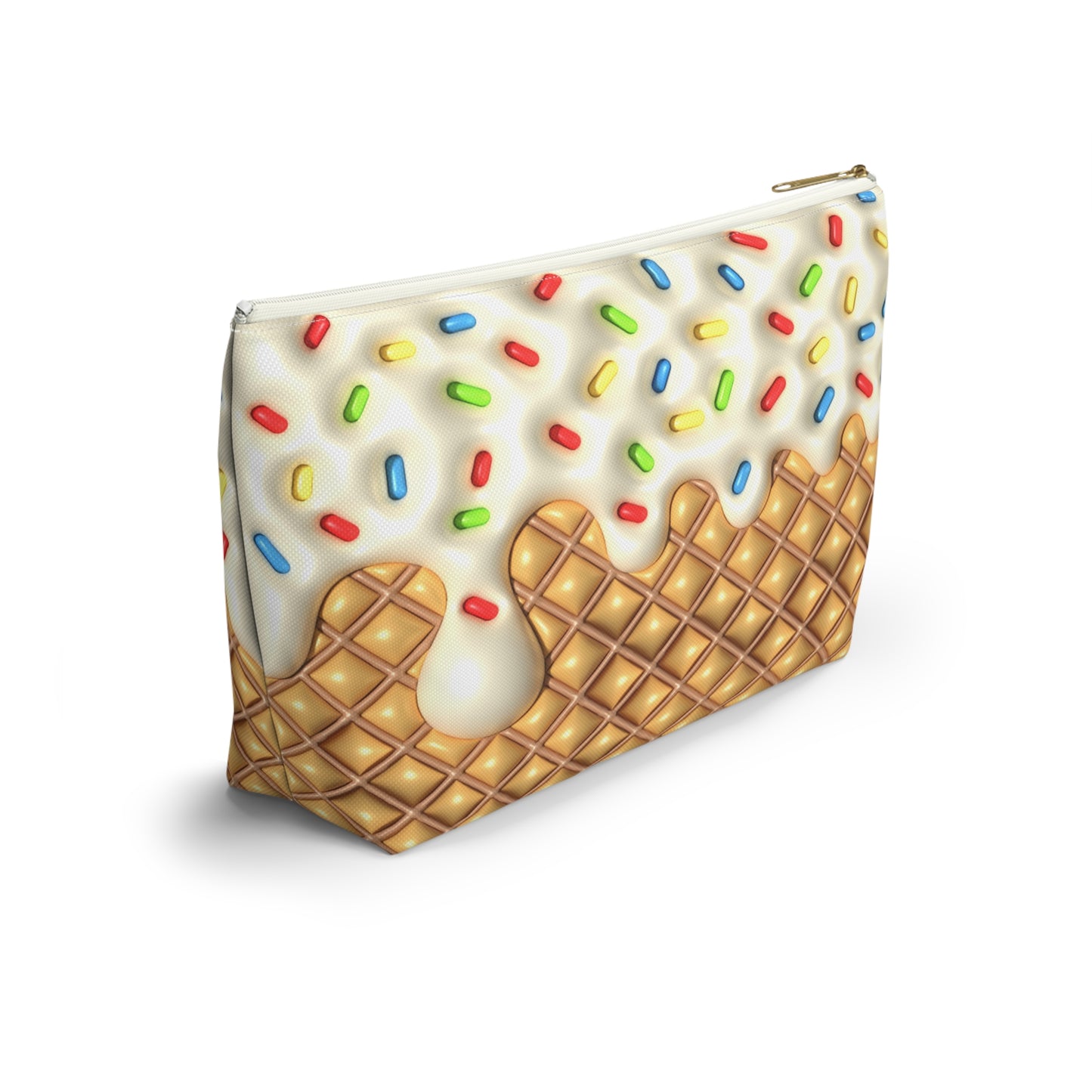 Ice Cream Cone Accessory Pouch, Fun Makeup Bag, Cute Storage for Travel, Perfect Gift for Ice Cream Lovers, Birthday Party Favor