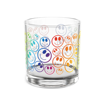 Colorful Smiley Face Rocks Glass, 10oz, Fun Drinkware, Happy Hour Gift, Vibrant Home Decor, Party Glasses