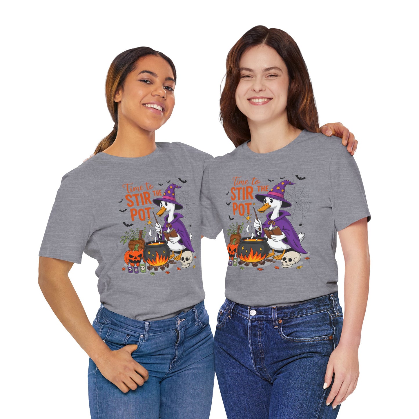 Time to Stir the Pot Halloween Goose Unisex T-Shirt, Seasonal Tee, Gift for Halloween Lovers, Unisex Apparel, Perfect for Parties, Witchcraft Design