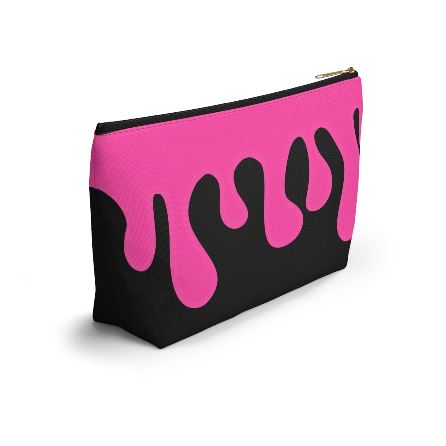 Pink & Black Drippy Accessory Pouch, Fun Makeup Bag, Travel Organizer, Cute Gift, Drip Pattern Pouch