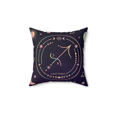 Sagittarius Zodiac Faux Suede Square Pillow | Astrology Decor, Zodiac Gift, Home Accent, Cozy Throw Pillows, Celestial Cushion