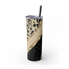 Chic Leopard Print 20oz Skinny Tumbler With Straw, Stylish Travel Mug, Modern Home Decor, Gift for Mom, Coffee or Tea Cup