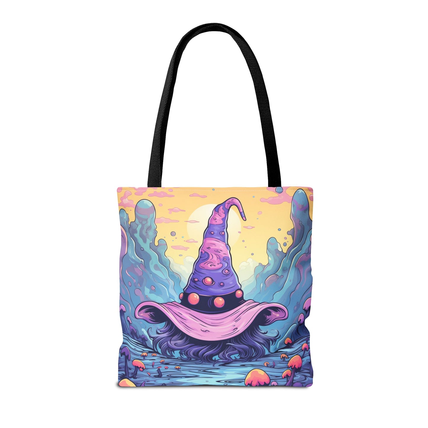 Whimsical Wizardry Tote Bag, Colorful Halloween Bag, Fantasy Art Tote, Magical Eco-Friendly Carryall, Gift for Witch Lovers