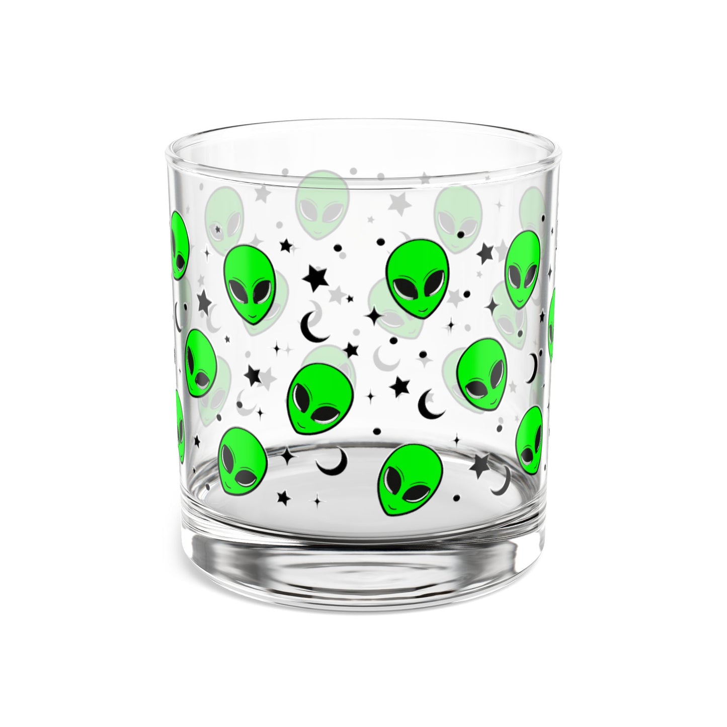 Alien Themed Rocks Glass, 10oz - Fun Home Barware, Unique Gift for Sci-Fi Lovers, Party or Alien-Themed Events, Quirky Decor