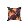 Autumn Floral Pillow, Cozy Home Decor, Pumpkin Throw Cushion, Fall Living Room Accent, Seasonal Gift Idea