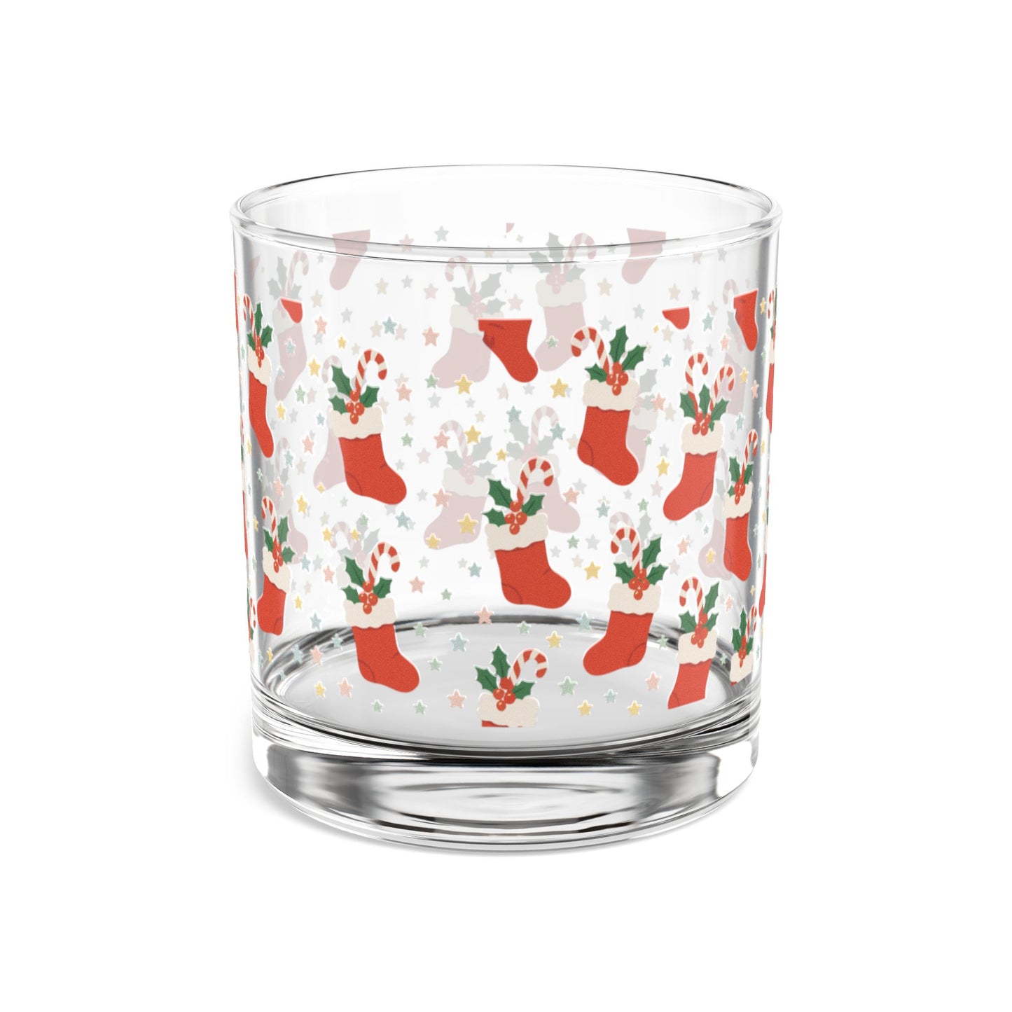 Christmas Stocking 10oz Rocks Glass | Holiday Cheer Drinkware