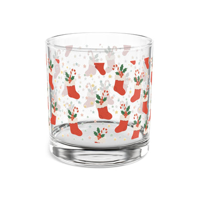 Christmas Stocking 10oz Rocks Glass | Holiday Cheer Drinkware