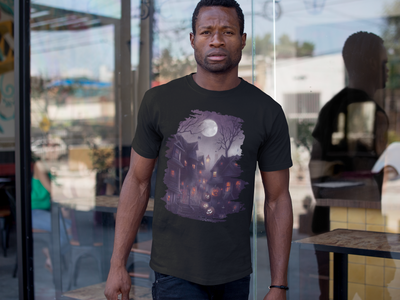 Mystical Halloween Night Tee, Unisex Short Sleeve T-Shirt, Halloween Shirt, Spooky Tee, Fall Fashion, Ghostly Vibes