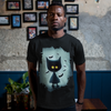 Mysterious Cat Tee for Cat Lovers, Perfect for Halloween, Casual Wear, Gift for Friends, Unisex Short Sleeve Shirt
