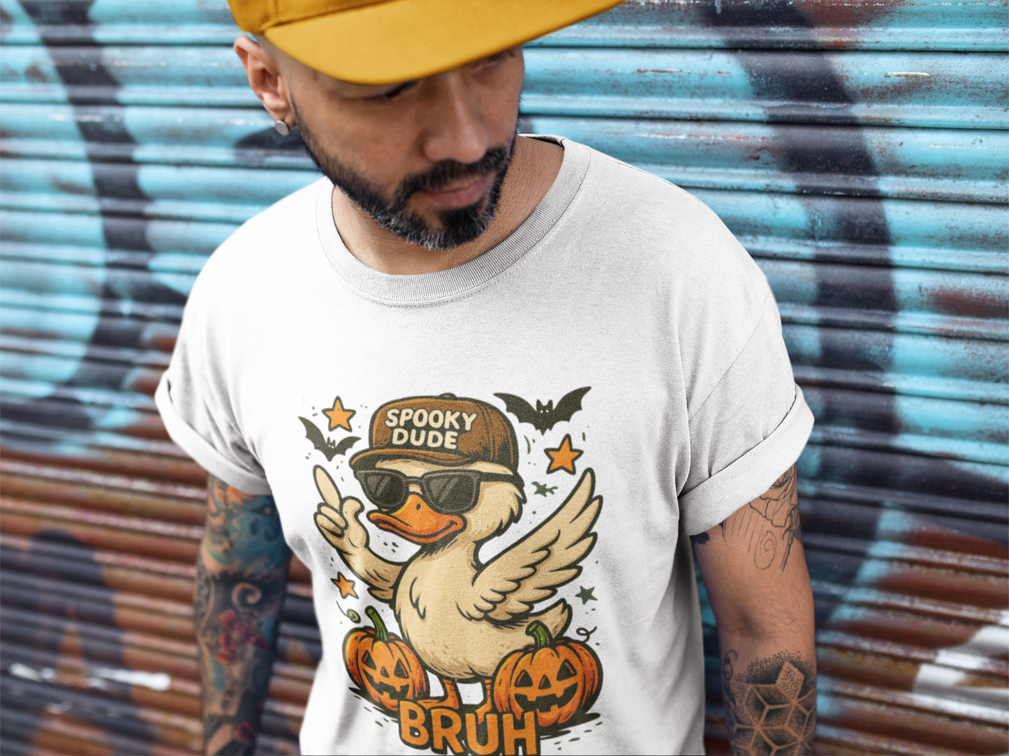 Spooky Dude Duck Tee - Fun Halloween T-Shirt, Unisex Graphic Shirt, Casual Wear, Halloween Costume, Gifts for Friends