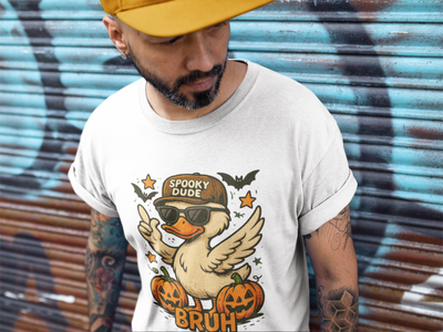 Spooky Dude Duck Tee - Fun Halloween T-Shirt, Unisex Graphic Shirt, Casual Wear, Halloween Costume, Gifts for Friends