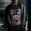 Halloween Pumpkin Tarot Card Graphic Tee, Unisex Short Sleeve T-Shirt, Spooky Vibes, Fall Festival Wear, Trick-or-Treat Shirt, October Celebration