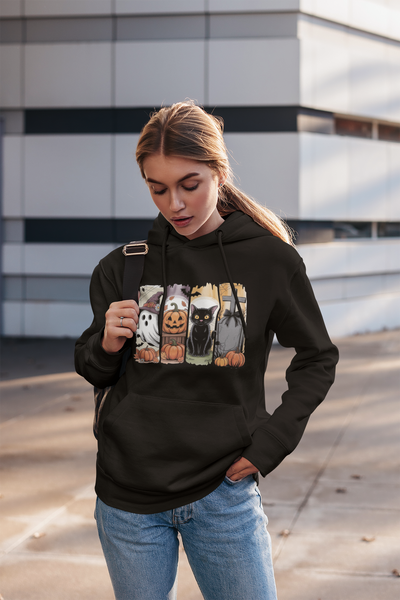 Halloween Vibes Hoodie, Cozy Unisex Hooded Sweatshirt for Fall, Spooky Season Apparel, Halloween Gift