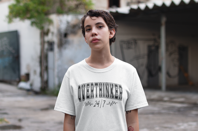 Overthinker 24/7 Graphic Tee | Unisex Short Sleeve T-Shirt, Comfortable Casual Wear, Mental Health Clothing, Relaxed Fit Shirt, Fun Graphic Tee for Every Occasion