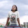 Cute But Feral Raccoon Graphic Tee | Unisex Short Sleeve T-Shirt, Fun Casual Shirt, Gift for Animal Lovers, Summer Tee, Unique Graphic Tee