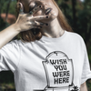 "Wish You Were Here" Graveyard Graphic Tee | Unisex Short Sleeve T-Shirt, Morbid Humor Shirt, Spooky Gift, Casual Halloween Wear, Fall Apparel