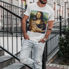 Mona Lisa Cat Graphic Tee | Unisex Short Sleeve T-Shirt, Cute Cat Shirt, Art Lover Gift, Fun Graphic Tee, Casual Wear, Cat Lover Apparel