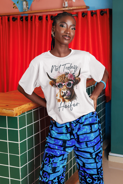 Not Today Heifer Graphic Tee | Unisex Short Sleeve T-Shirt, Funny Cow Tee, Animal Lover Gift, Farmhouse Style Top, Casual Wear, Gift for Him or Her