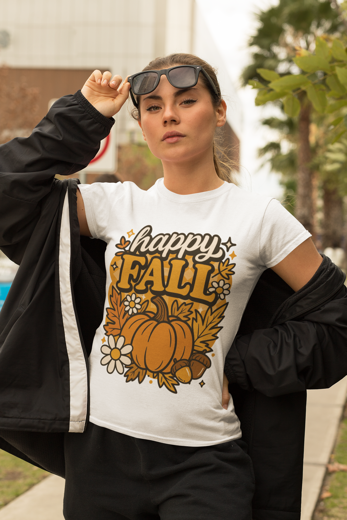 Happy Fall Pumpkin Graphic Tee | Unisex Short Sleeve T-Shirt, Autumn Tee, Seasonal Apparel, Thanksgiving Gift, Cozy Fall Vibes, Graphic Tee, Pumpkin Shirt