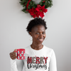 Merry Christmas Unisex Long Sleeve Tee | Plaid Holiday Shirt