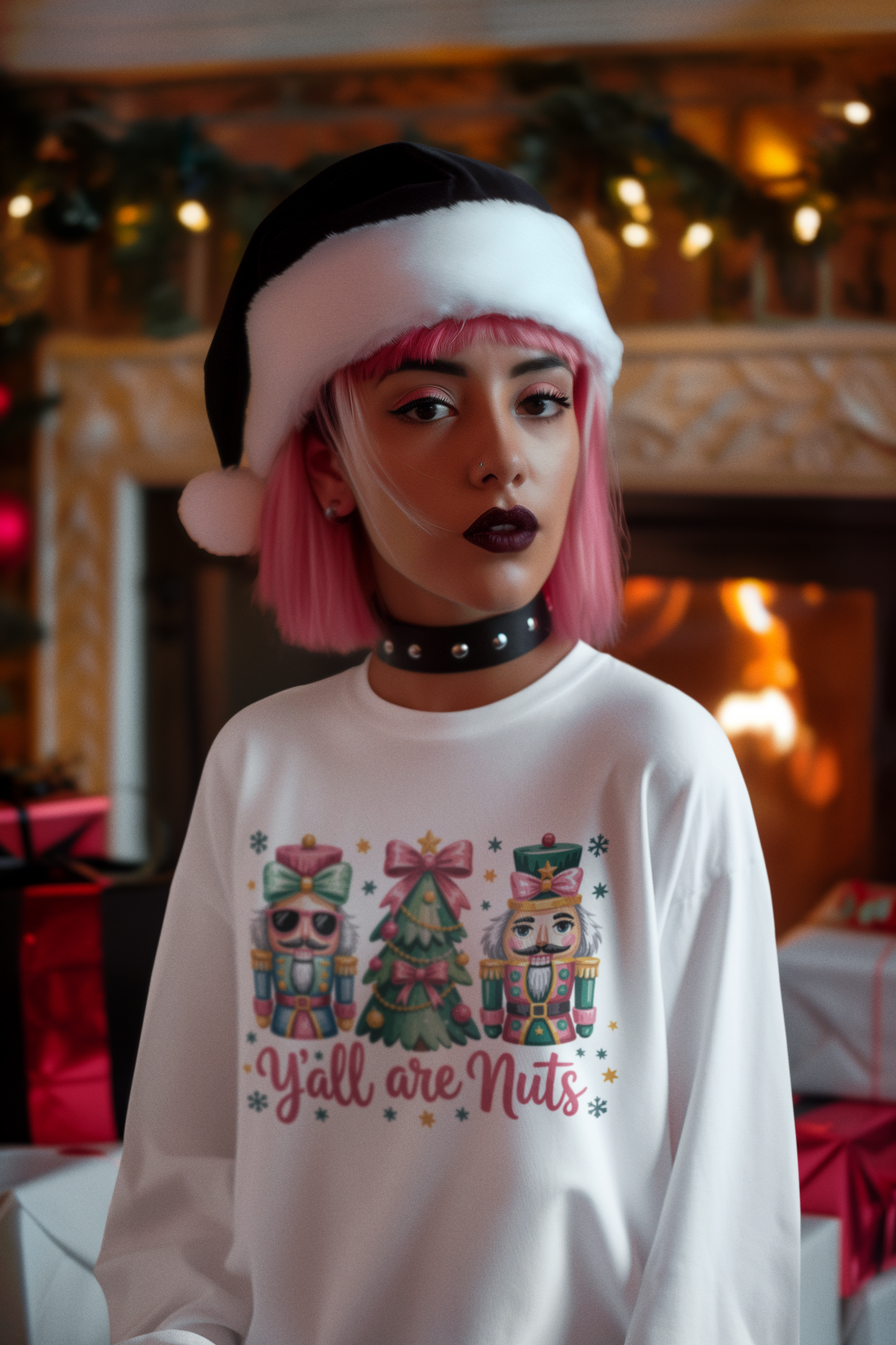 Y'all Are Nuts Unisex Holiday Long Sleeve Tee | Funny Christmas Nutcracker Shirt