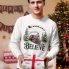 "Believe" Holiday Unisex Long Sleeve Tee | Christmas Shirt, Christmas Train Long Sleeve Shirt
