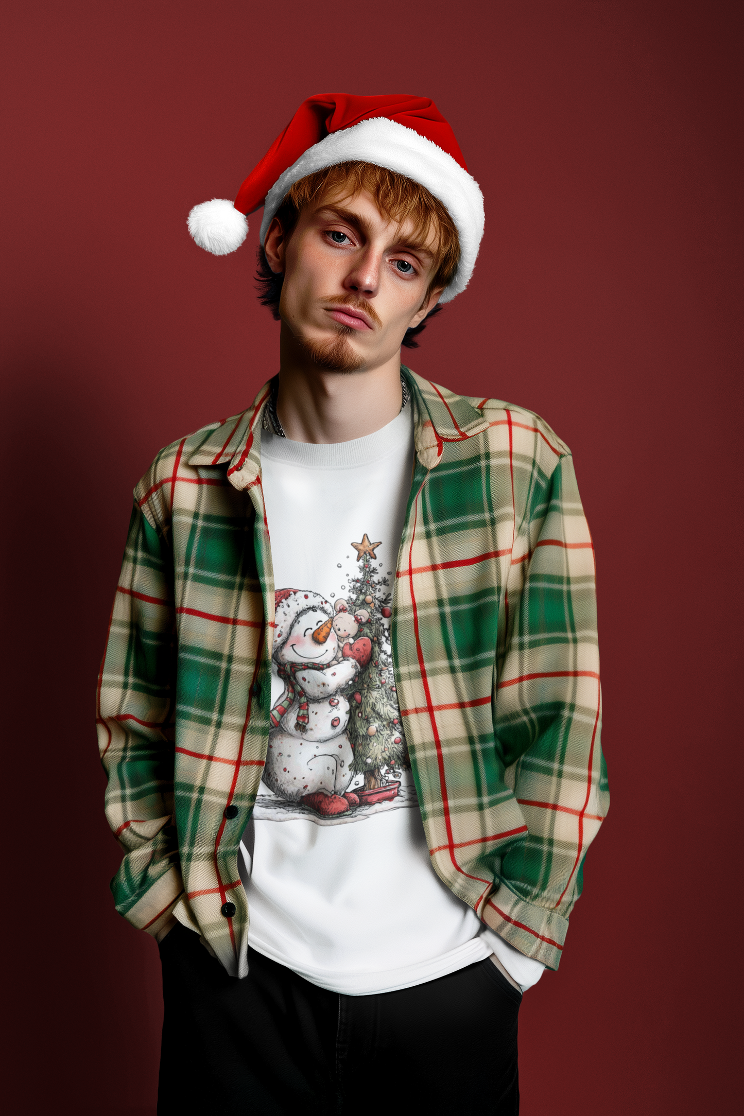 Christmas Snowman Unisex Long Sleeve Tee | Snowman Shirt, Christmas Tree Long Sleeve