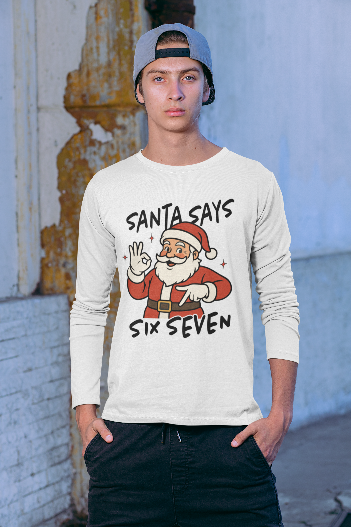 Santa Says Six Seven | Unisex Long Sleeve Tee | Merry Christmas Shirt, Funny Holiday Shirt