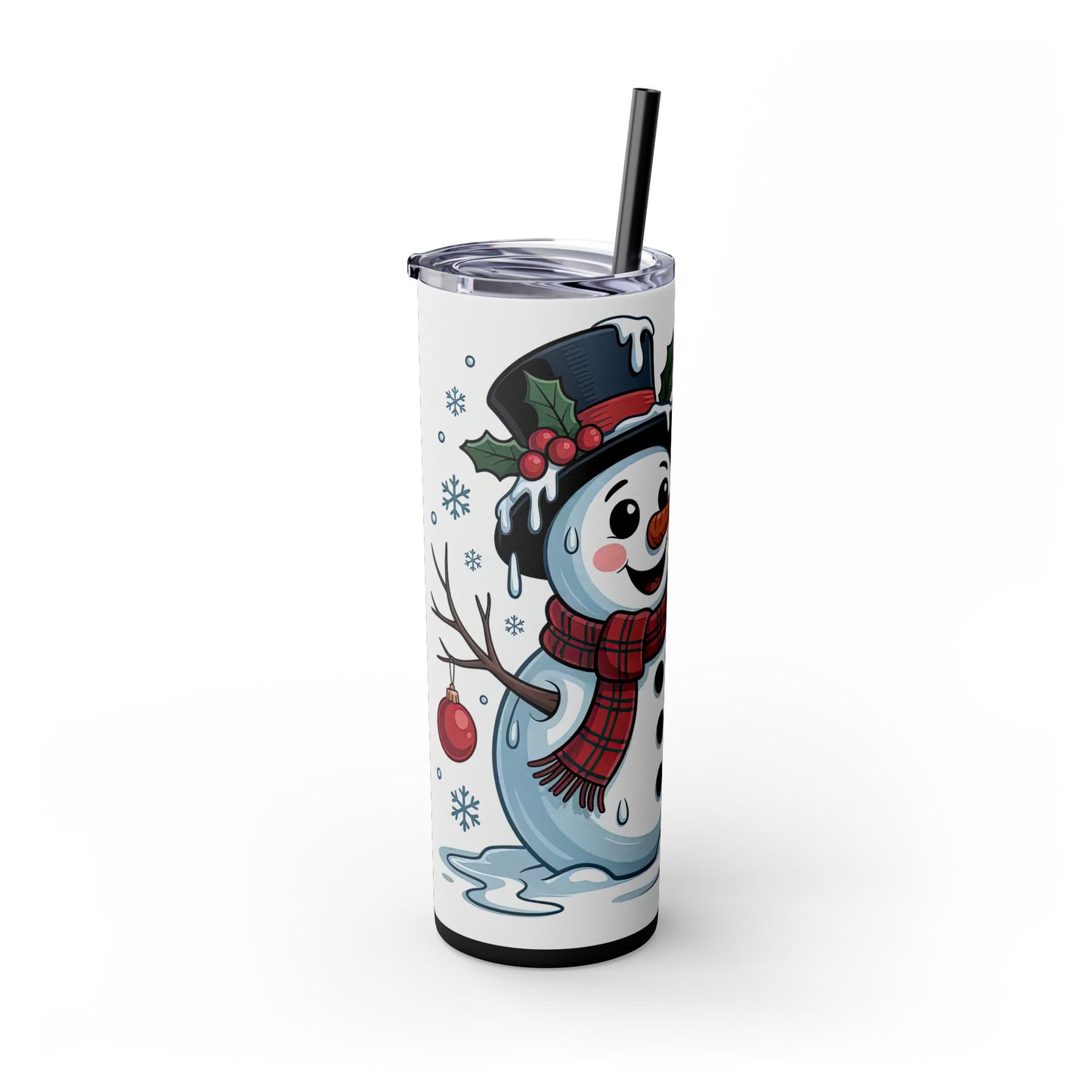 "I'm Having a Meltdown" Snowman Christmas 20oz Skinny Tumbler with Straw | Holiday Tumbler Gift For Everyone