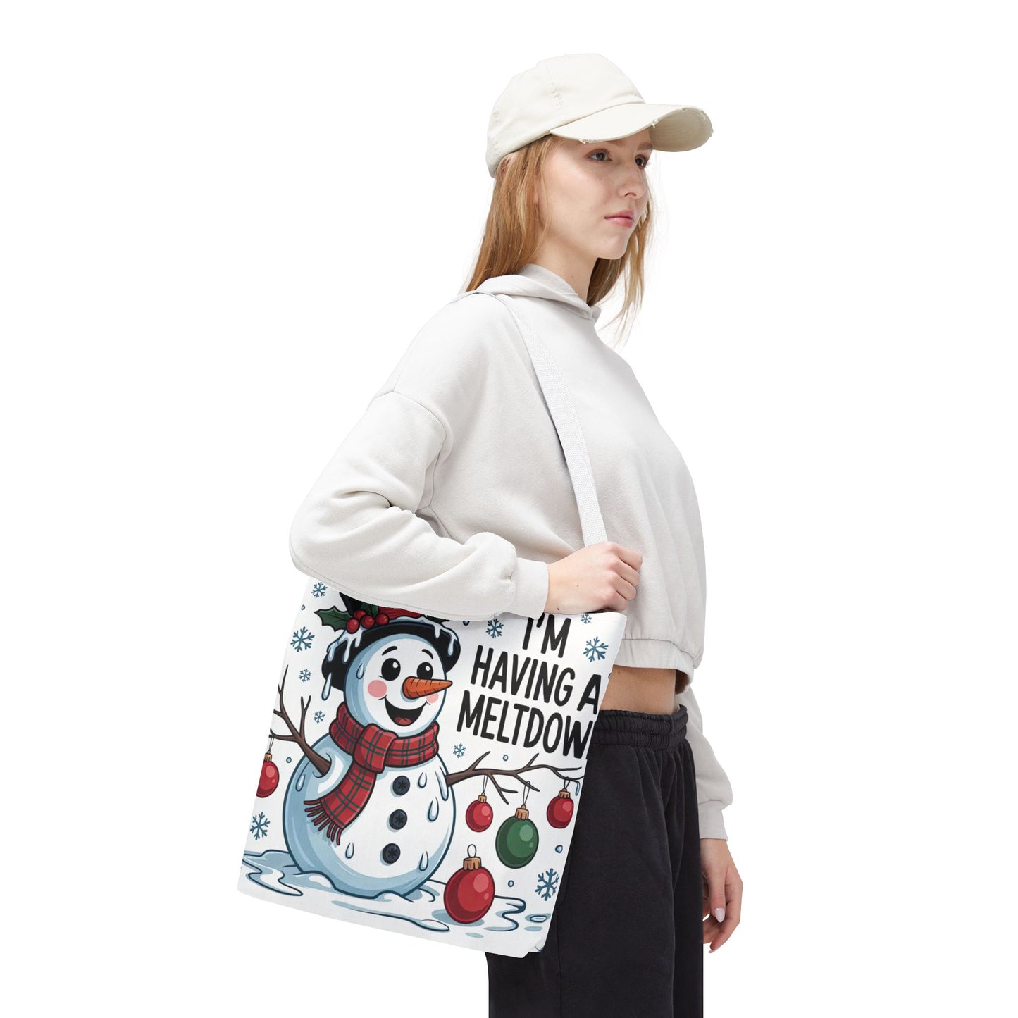 "I’m Having a Meltdown" Snowman Christmas Tote Bag | Festive Holiday Gift & Shopping Bag