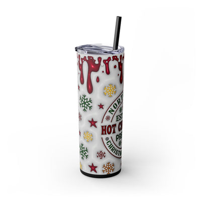 Hot Chocolate Christmas 20oz Skinny Tumbler with Straw | Holiday Tumbler Gift For Everyone