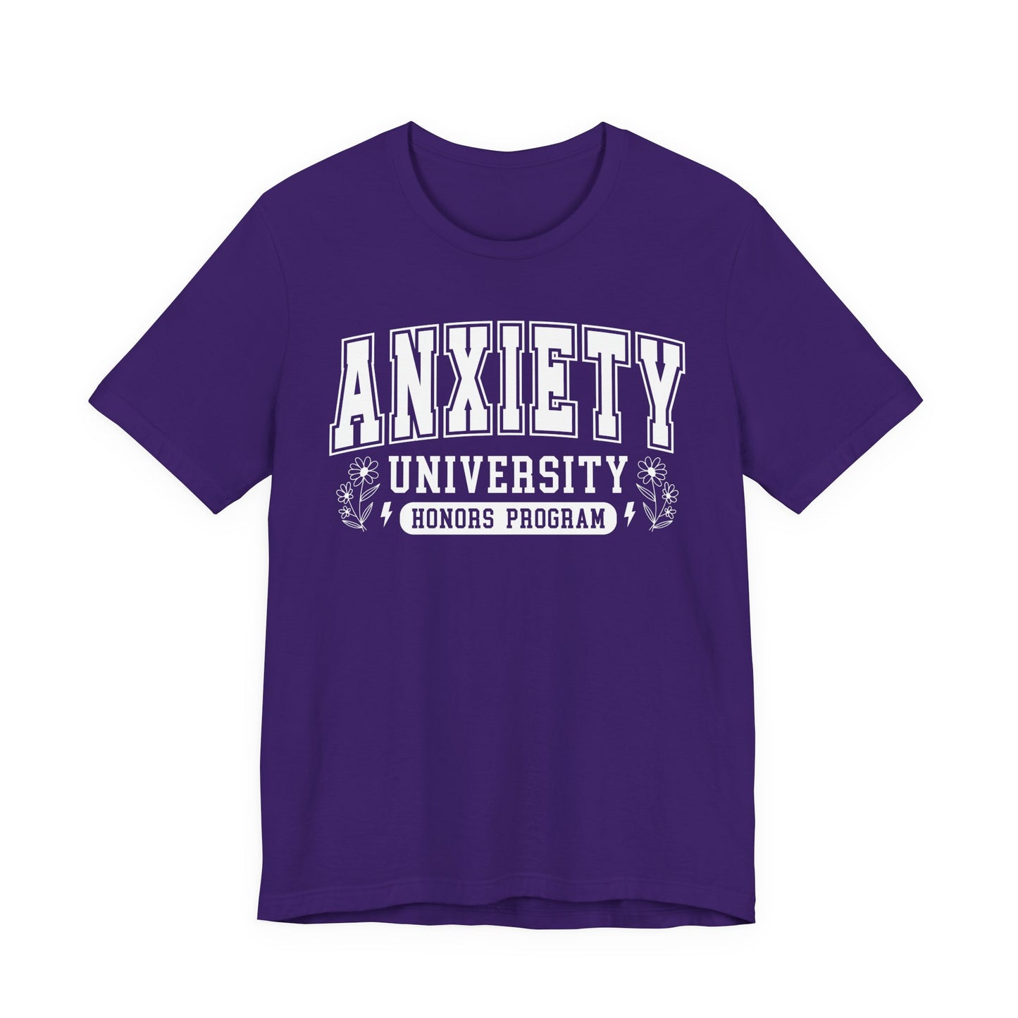 Anxiety University Graphic Tee | Unisex Short Sleeve T-Shirt, Funny College Shirt, Mental Health Awareness Gift, Graduation Gift, Casualwear