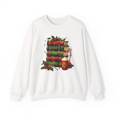 Christmas Book Lovers Unisex Crewneck Sweatshirt | Cozy Christmas Holiday Graphic Pullover