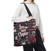 Just One More Chapter Literary Tote Bag, Just One More Chapter Book Lover Gift, Reading Accessory, Gift for Bibliophile, Floral Book Bag, Bookish Tote