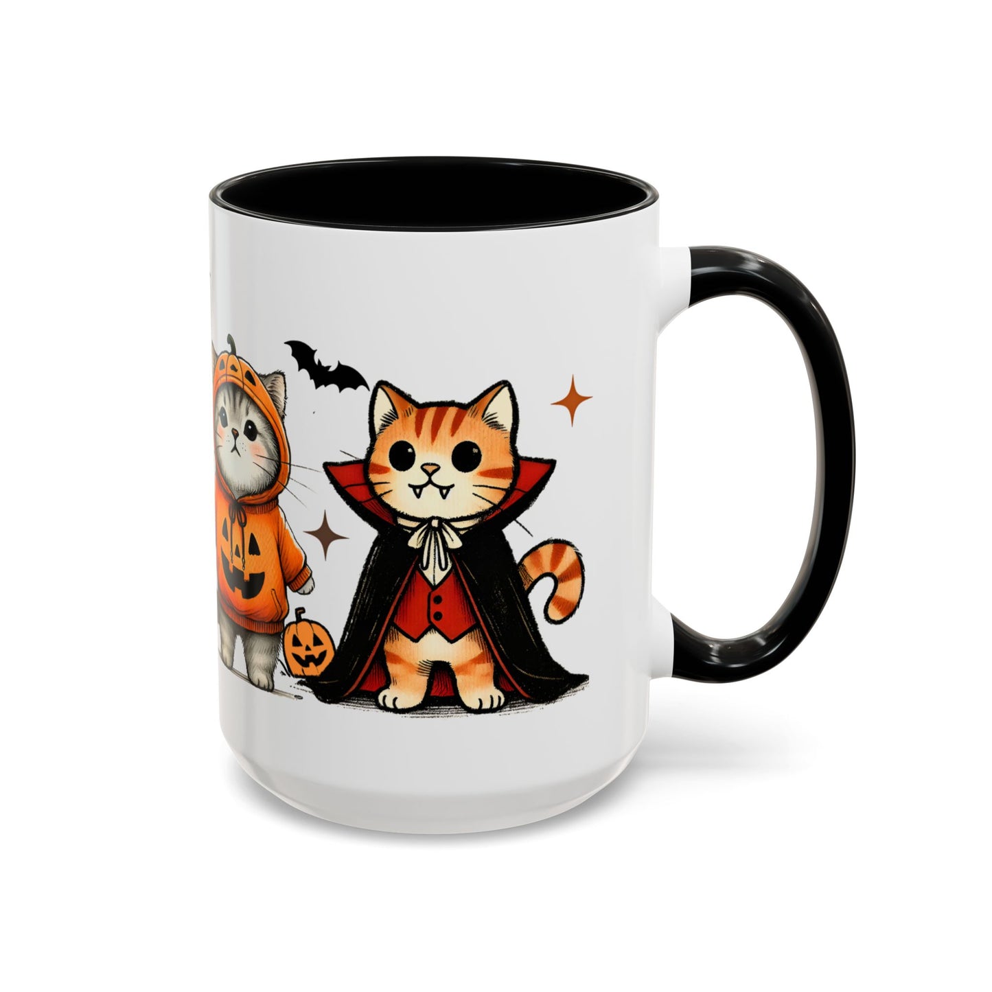 Halloween Cat Accent Coffee Mug, Cute Cat Mug, Spooky Coffee Cup, Gift for Cat Lovers, Seasonal Mug, Fall Decor