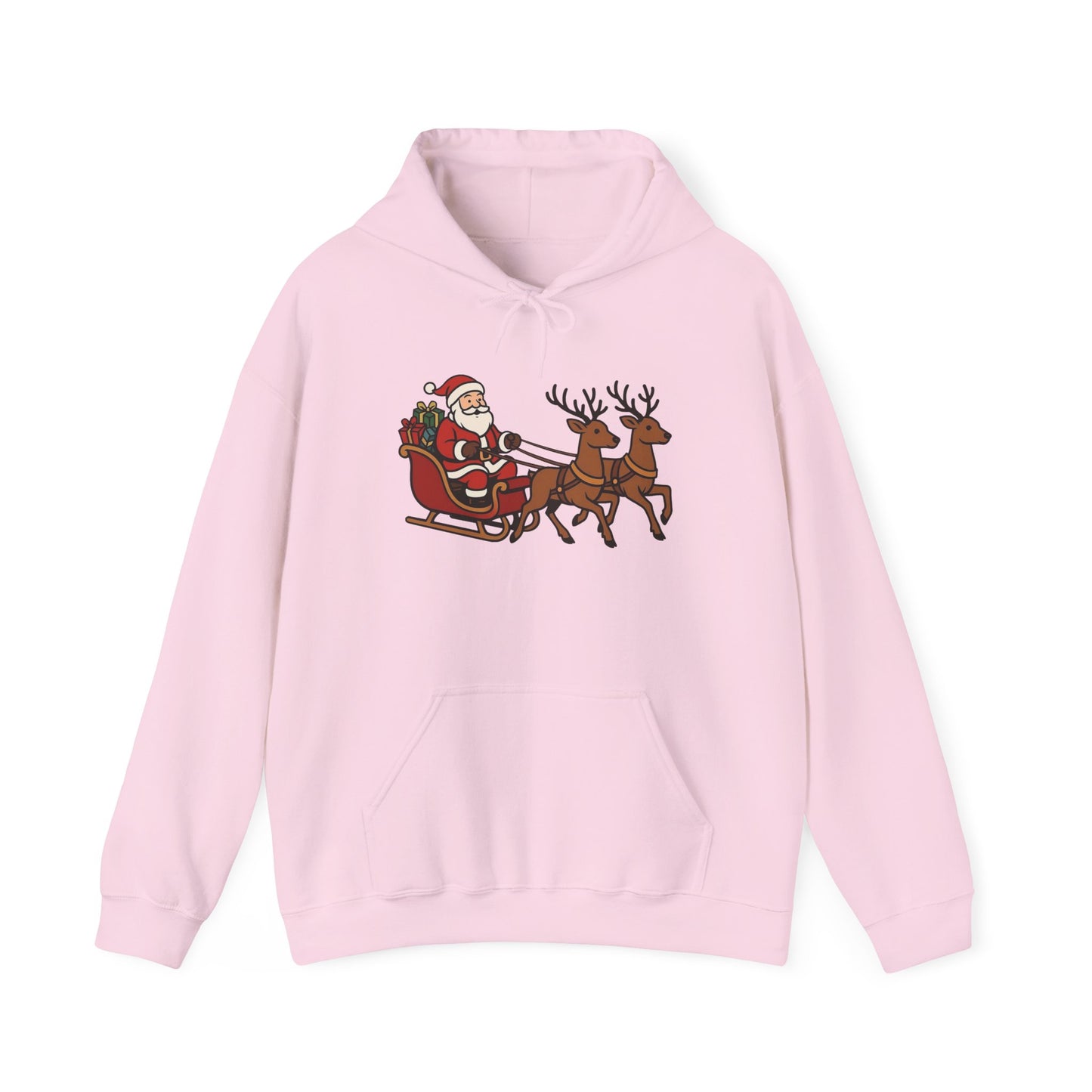 Santa Sleigh Hoodie | Christmas Festive Holiday Hooded Sweatshirt