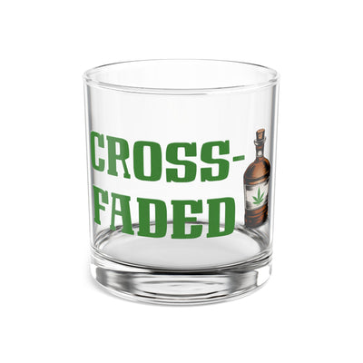 "Crossfaded" Rocks Glass, Unique 10oz Glassware for Whiskey Lovers, Naughty Home Bar Decor