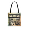 Warning, I'm An Asshole Tote Bag - Humorous Gift, Novelty Bag, Statement Tote, Everyday Use, Unique Gift for Friends