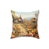 Autumn Harvest Faux Suede Pillow, Fall Decor Cushion, Pumpkin Patch Home Accent, Cozy Thanksgiving Gift, Seasonal Throw Pillow