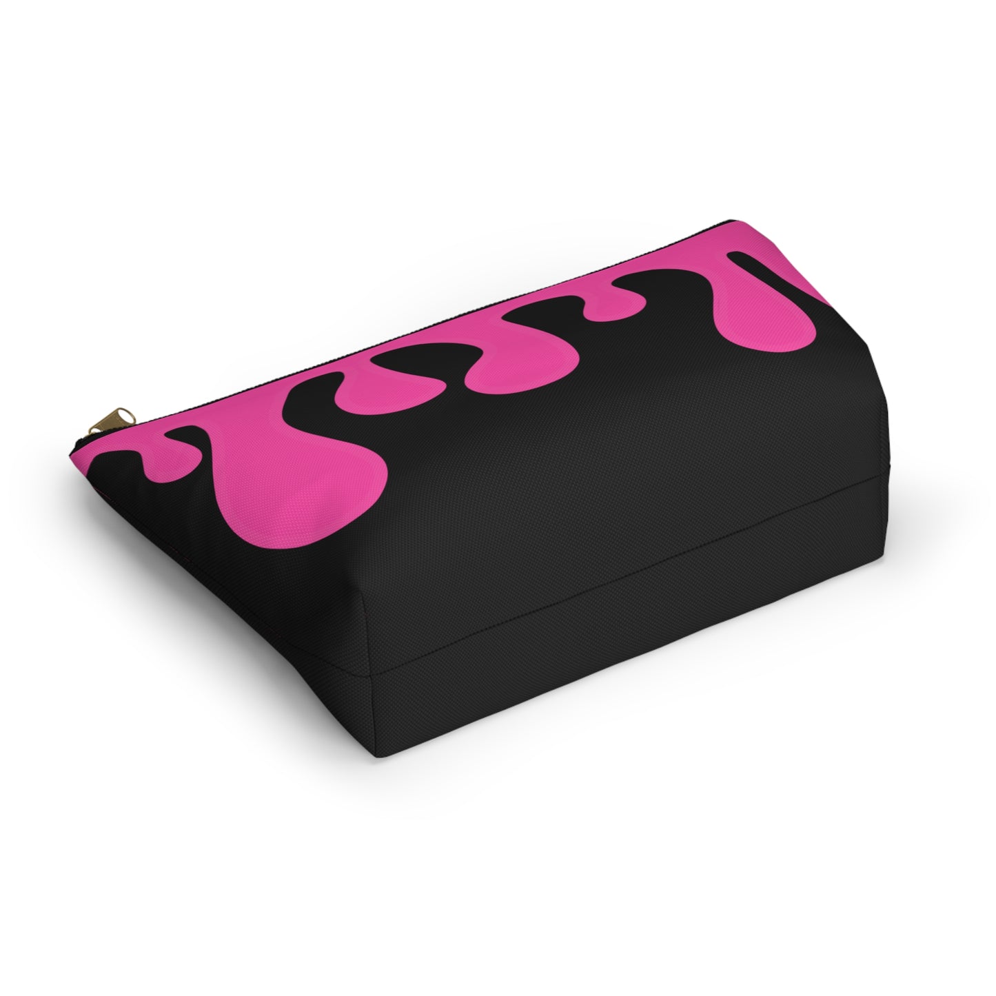Pink & Black Drippy Accessory Pouch, Fun Makeup Bag, Travel Organizer, Cute Gift, Drip Pattern Pouch