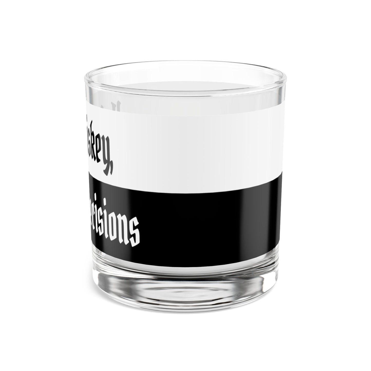 "Half Whiskey, Half Bad Decisions" Rocks Glass, Unique 10oz Glassware for Whiskey Lovers, Naughty Home Bar Decor