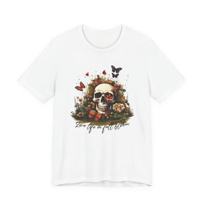 Skull and Nature Graphic Tee | Unisex Short Sleeve T-Shirt, Edgy Casual Wear, Perfect for Halloween, Gift for Nature Lovers, Boho Style Top