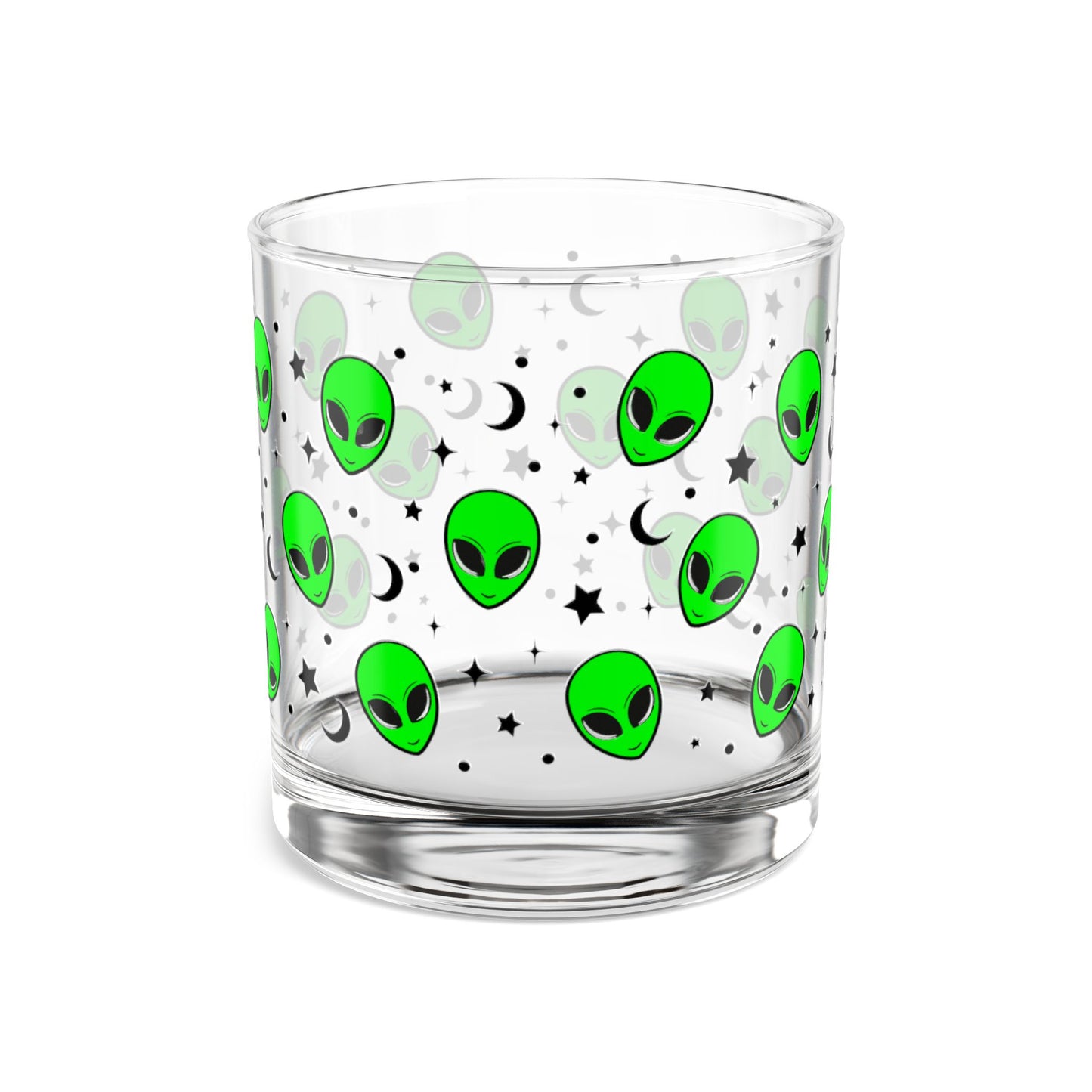 Alien Themed Rocks Glass, 10oz - Fun Home Barware, Unique Gift for Sci-Fi Lovers, Party or Alien-Themed Events, Quirky Decor