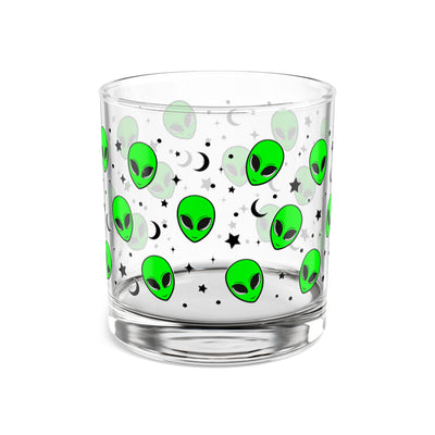 Alien Themed Rocks Glass, 10oz - Fun Home Barware, Unique Gift for Sci-Fi Lovers, Party or Alien-Themed Events, Quirky Decor
