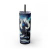 Blue Dragon 20oz Skinny Tumbler With Straw | Fantasy Drinkware, Travel Mug, Gift for Dragon Lovers, Unique Beverage Container