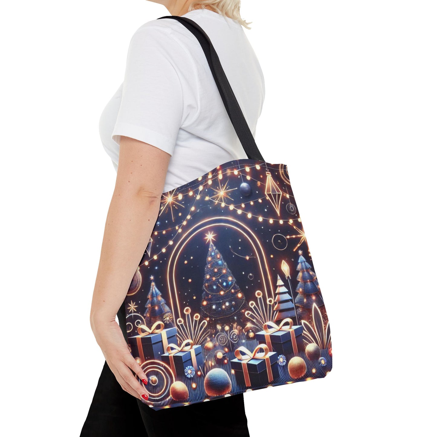 Holiday Christmas Tree Tote Bag | Festive Holiday Gift & Shopping Bag