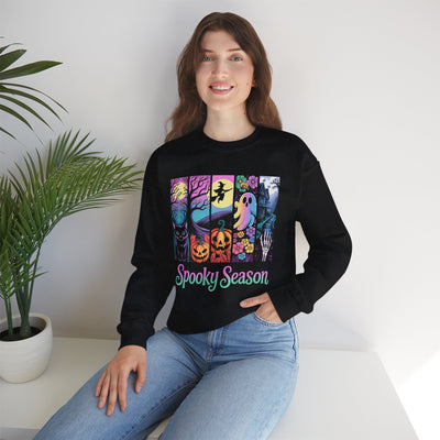 Spooky Season Sweatshirt, Cozy Fall Wear, Halloween Apparel, Unisex Crewneck Top, Trendy Autumn Style, Comfortable Everyday Outfit