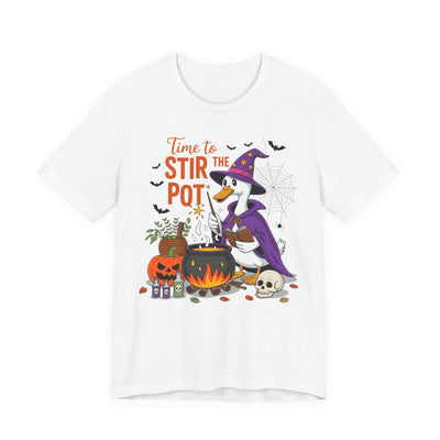 Time to Stir the Pot Halloween Goose Unisex T-Shirt, Seasonal Tee, Gift for Halloween Lovers, Unisex Apparel, Perfect for Parties, Witchcraft Design